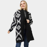 Aztec Patterned Sweater Cardigan - Madeline Love - Flyclothing LLC