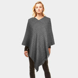 Solid Plaid Poncho - Madeline Love - Flyclothing LLC