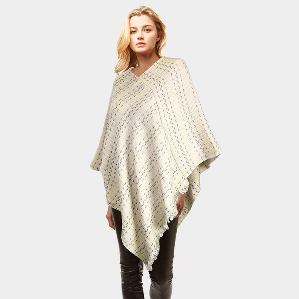 Solid Plaid Poncho - Madeline Love - Flyclothing LLC