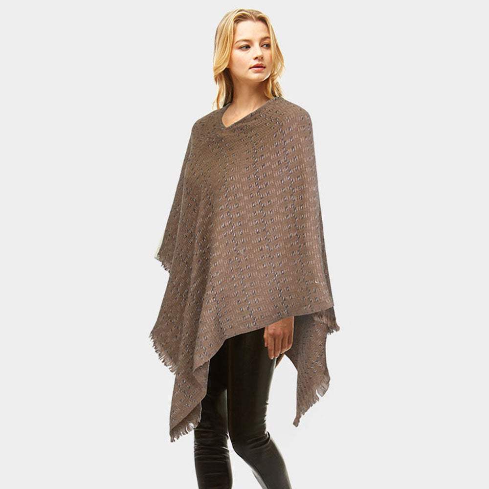 Solid Plaid Poncho - Madeline Love - Flyclothing LLC
