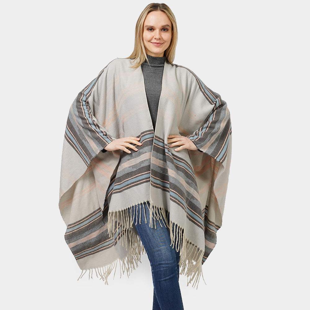 Aztec Patterned Cape Poncho - Madeline Love - Flyclothing LLC