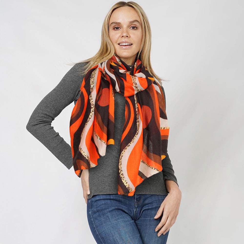 Abstract Foil Print Scarf - Madeline Love - Flyclothing LLC