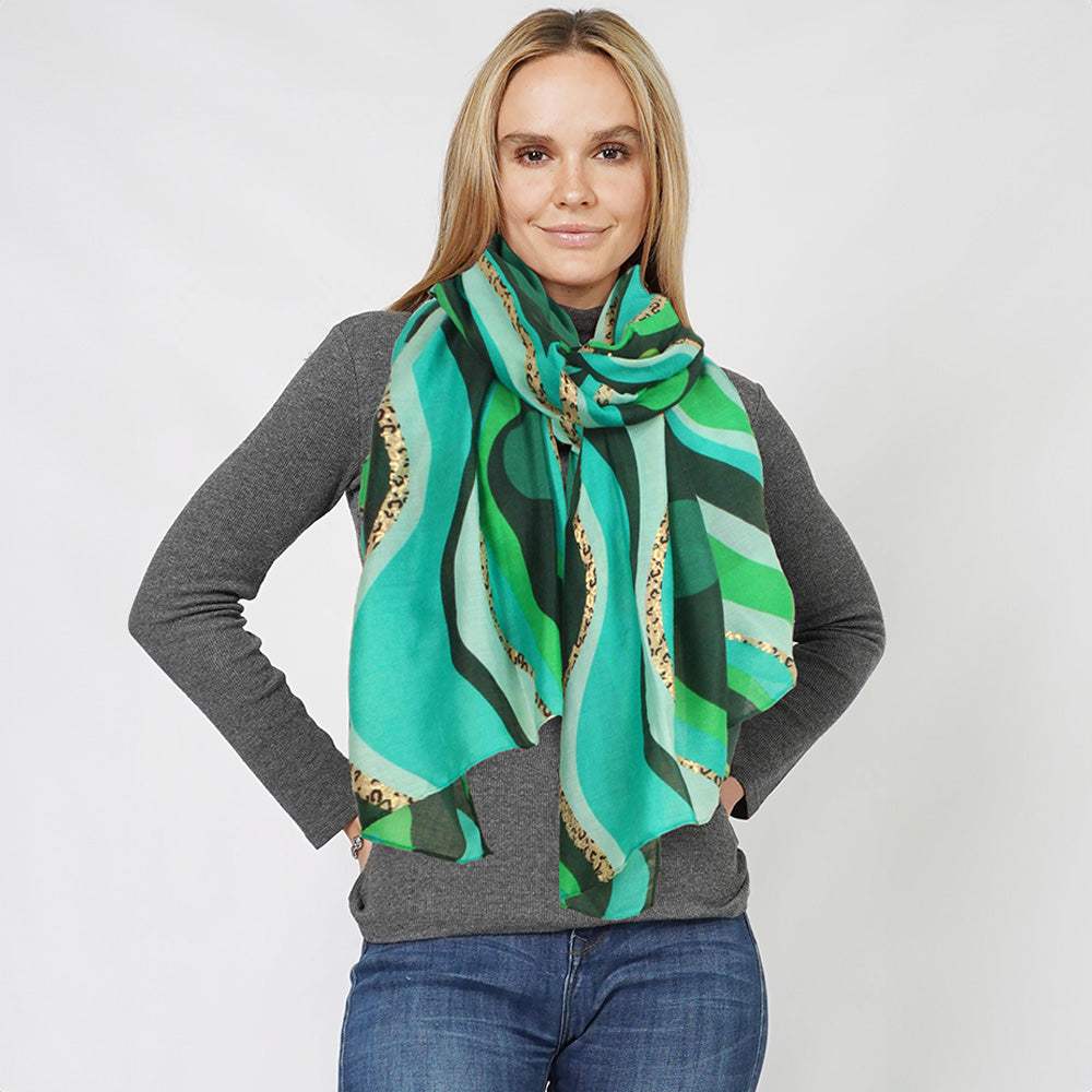 Abstract Foil Print Scarf - Madeline Love - Flyclothing LLC