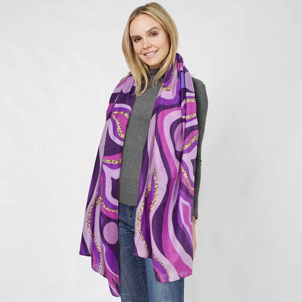 Abstract Foil Print Scarf - Madeline Love - Flyclothing LLC