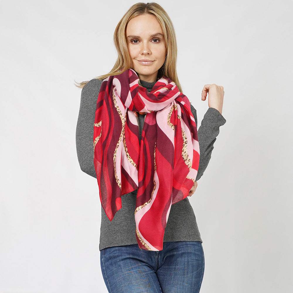 Abstract Foil Print Scarf - Madeline Love - Flyclothing LLC
