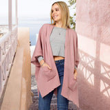 Solid Knit Front Pockets Vest Poncho - Madeline Love - Flyclothing LLC