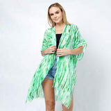 Abstract Foil Print Kimono Poncho - Madeline Love - Flyclothing LLC