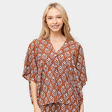 Floral Print Button Down Kimono Poncho - Madeline Love - Flyclothing LLC