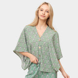 Floral Print Button Down Kimono Poncho - Madeline Love - Flyclothing LLC