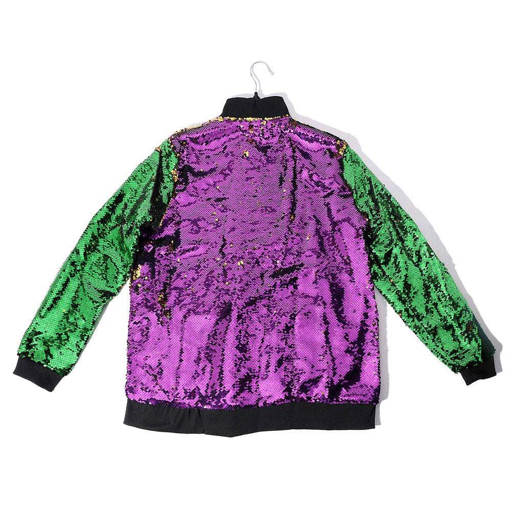 Mardi Gras Reversible Sequin Zipper Jacket - Madeline Love - Flyclothing LLC