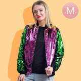Mardi Gras Reversible Sequin Zipper Jacket - Madeline Love - Flyclothing LLC