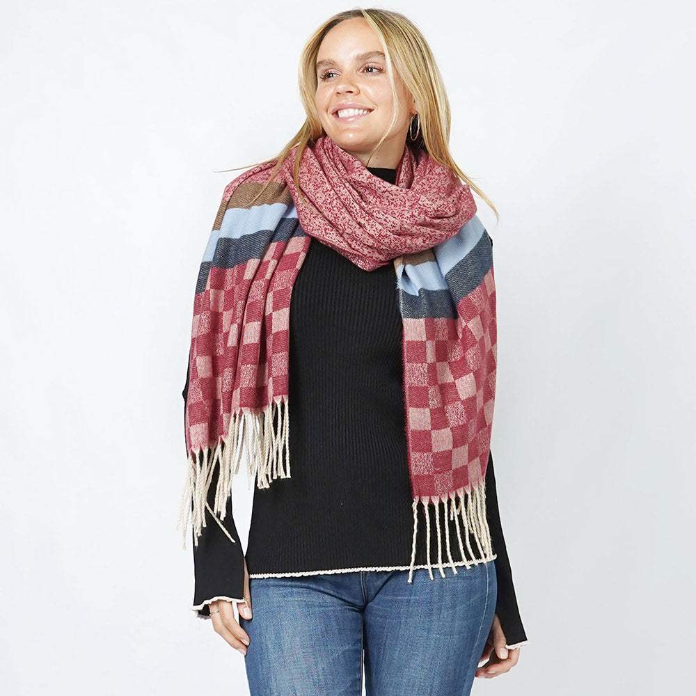 Check Oblong Scarf/Shawl - Madeline Love - Flyclothing LLC