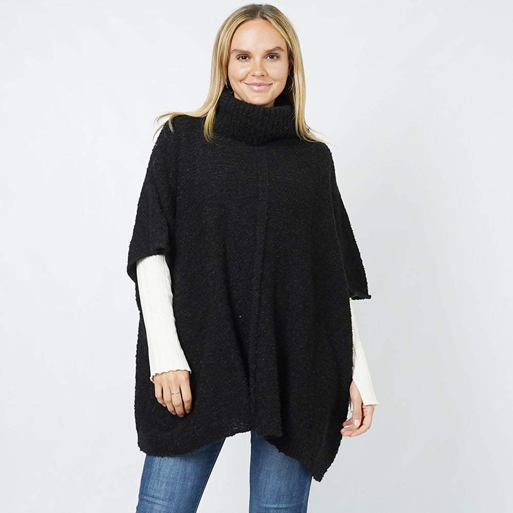 Slub Knit Turtle Neck Pullover - Madeline Love - Flyclothing LLC