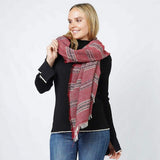 Stripe Woven Oblong Scarf/Shawl - Madeline Love - Flyclothing LLC