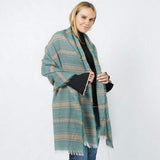 Stripe Woven Oblong Scarf/Shawl - Madeline Love - Flyclothing LLC