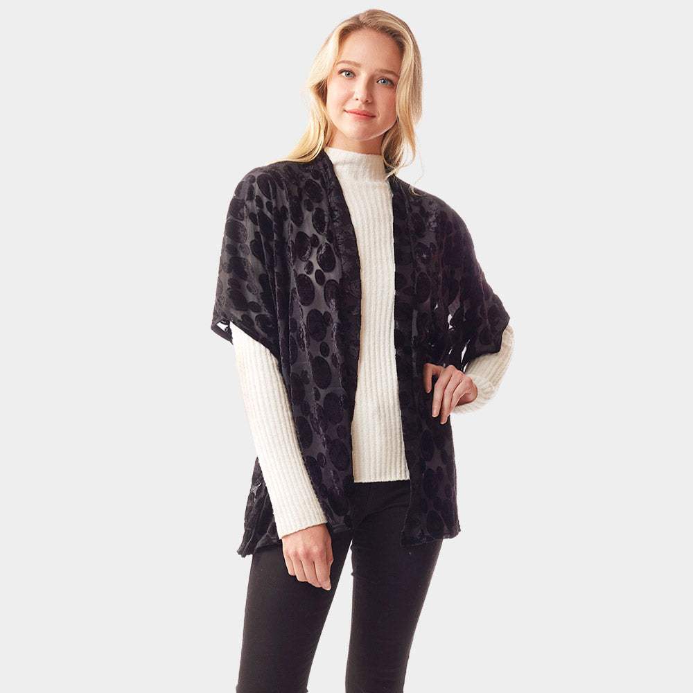 Velvet Burnout Shawl Poncho - Madeline Love - Flyclothing LLC