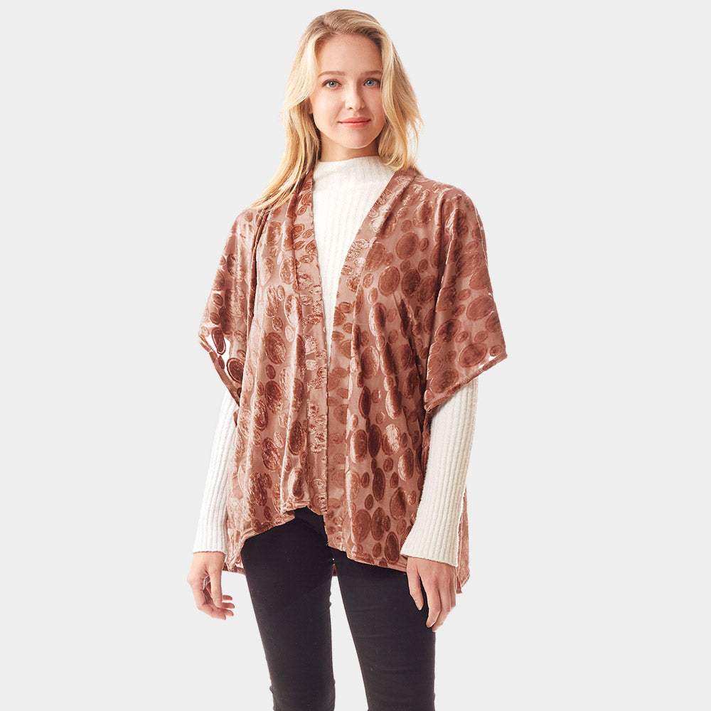 Velvet Burnout Shawl Poncho - Madeline Love - Flyclothing LLC