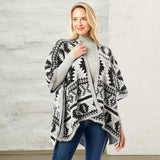 Aztec Pattern Ruana Poncho - Madeline Love - Flyclothing LLC