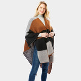 Color Block Ruana Poncho - Madeline Love - Flyclothing LLC