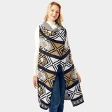 Aztec Pattern Button Vest - Madeline Love - Flyclothing LLC