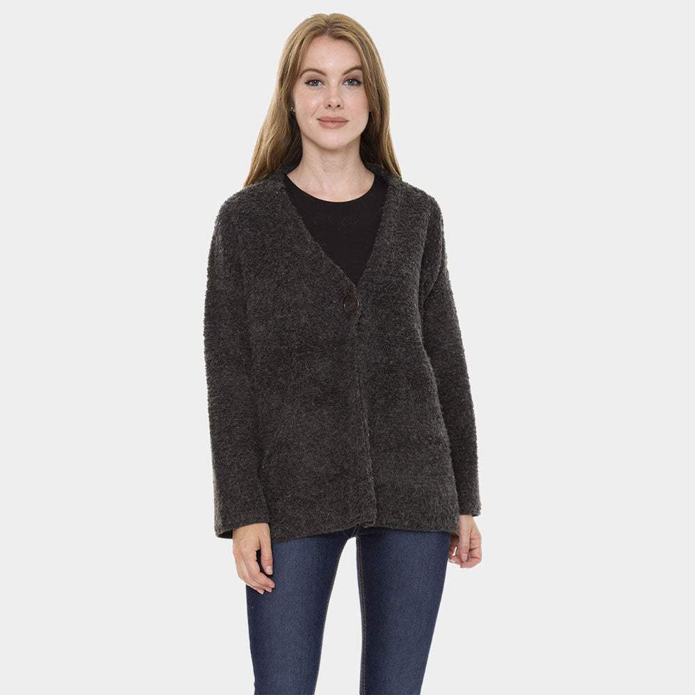 Chunky Solid Color Pockets Sweater Cardigan - Madeline Love - Flyclothing LLC