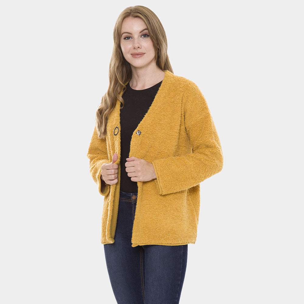 Chunky Solid Color Pockets Sweater Cardigan - Madeline Love - Flyclothing LLC