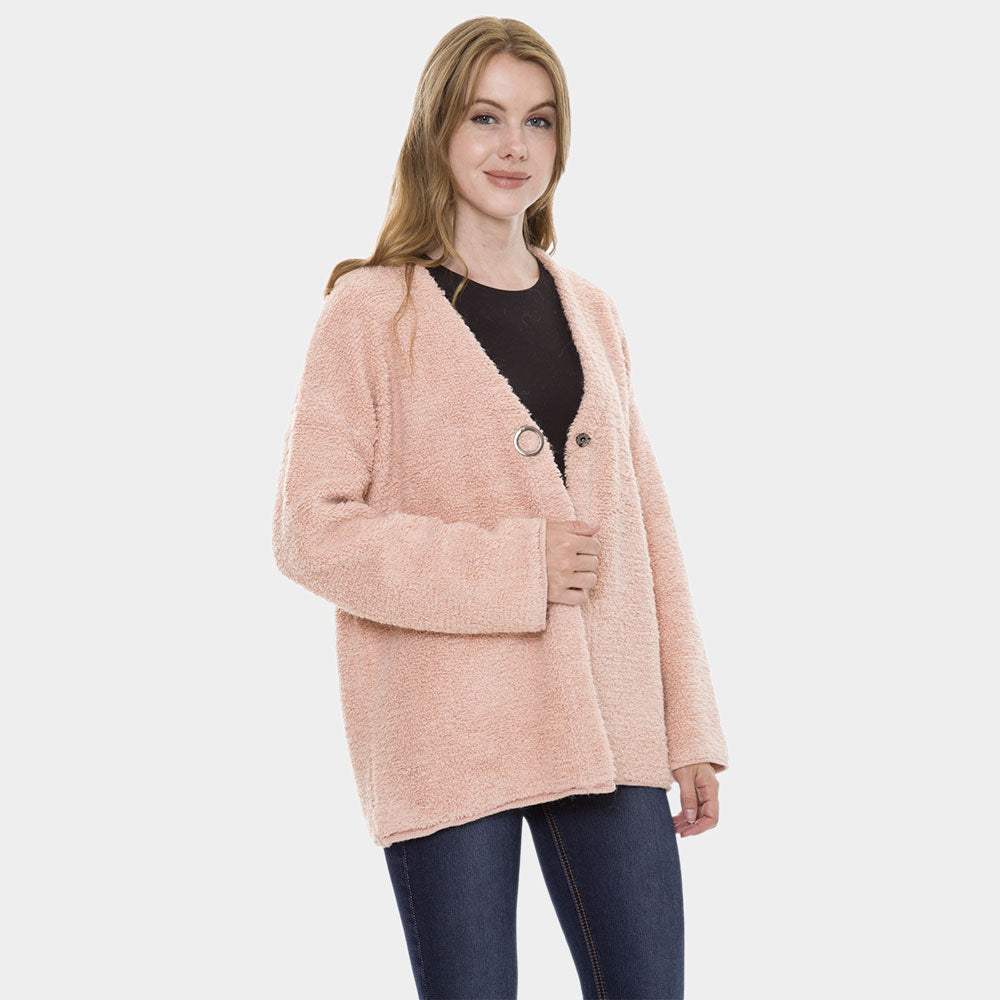 Chunky Solid Color Pockets Sweater Cardigan - Madeline Love - Flyclothing LLC