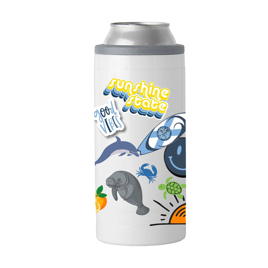 State of Florida Siesta Key 12oz Native Slim Can Coolie - Logo Brands - Flyclothing LLC