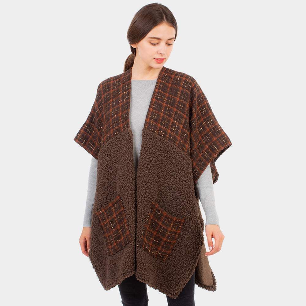Indian Tribe Pattern Pocket Cape Poncho - Madeline Love - Flyclothing LLC