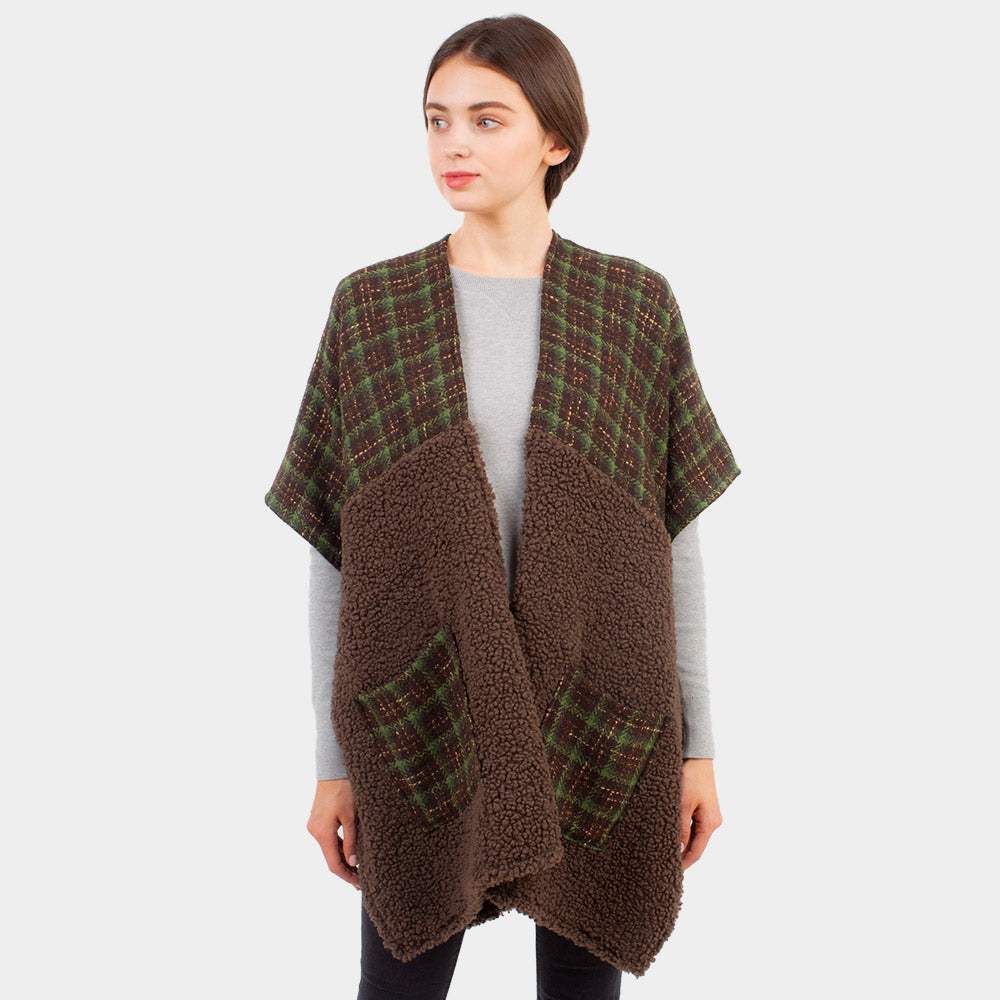 Indian Tribe Pattern Pocket Cape Poncho - Madeline Love - Flyclothing LLC