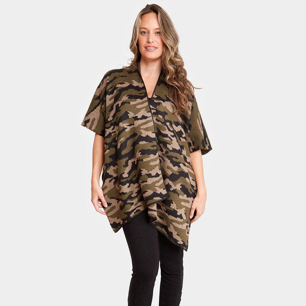 Camouflage Pattern Poncho - Madeline Love - Flyclothing LLC
