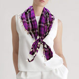 Crochet Drop Fringe Plaid Check Scarf - Madeline Love - Flyclothing LLC