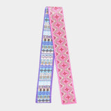 Geometric Jacquard Pattern Print Silk Feel Twilly Skinny Scarf - Madeline Love - Flyclothing LLC