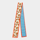 Horse Motif Pattern Print Silk Feel Twilly Skinny Scarf - Madeline Love - Flyclothing LLC