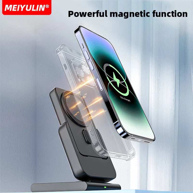 3in1 10000mAh Magnetic Wireless Power Bank Fast Charging Base Stand 5000mAh Portable External Battery for Apple iWatch iPhone 15 - ZeeBelle.com - Flyclothing LLC