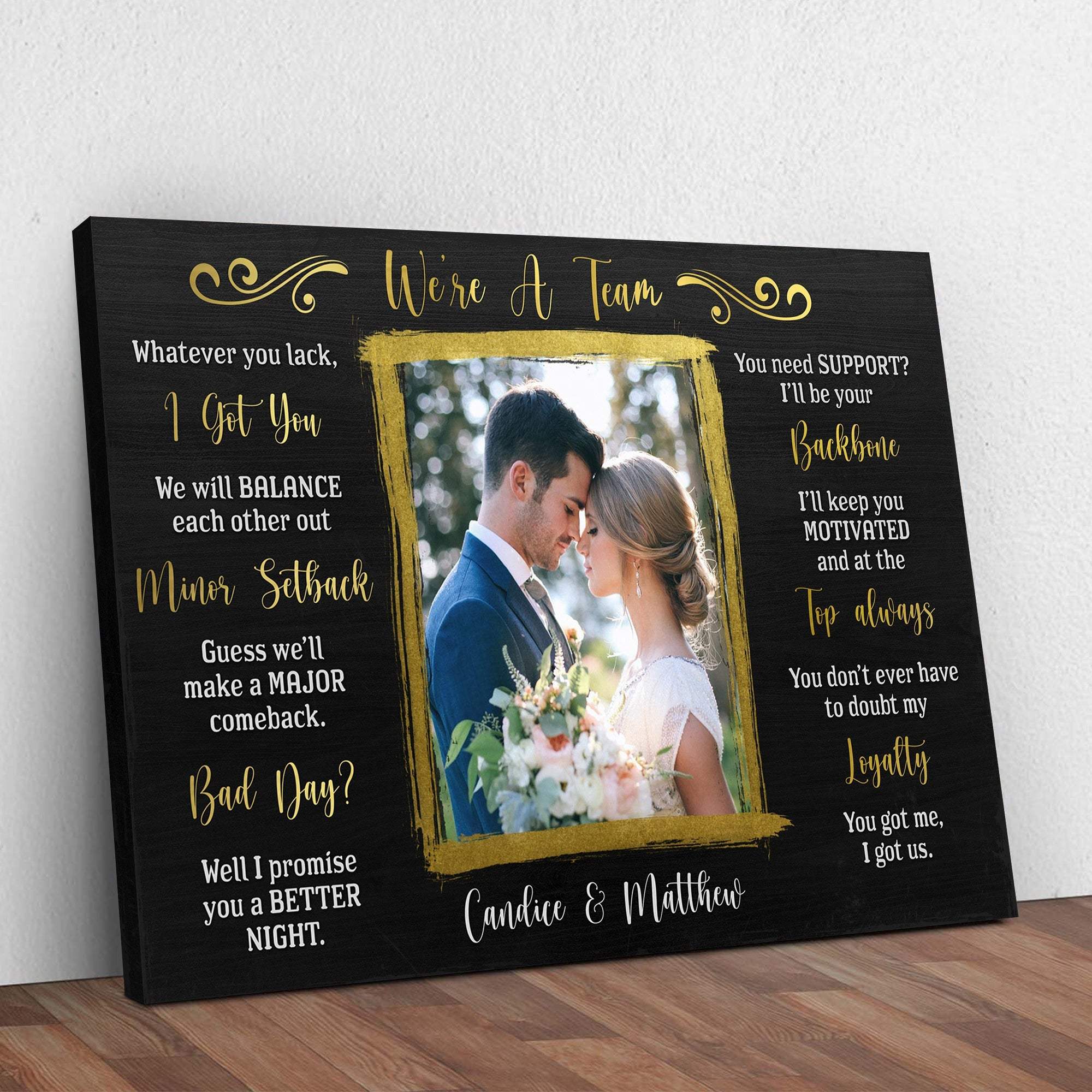 We're A Team Couple Sign - Tailored Canvases - Flyclothing LLC
