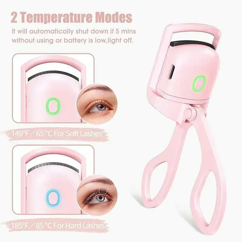 Electric Eyelash Curler USB Charging Model Fast Heating Portable Eye Lash Perm Shaping and Lasting Curling Thermal Eyelash Clip - ZeeBelle.com - Flyclothing LLC