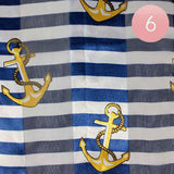 6PCS - Satin Striped Anchor Pattern Print Scarves - Madeline Love - Flyclothing LLC