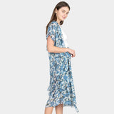 Flower Patterned Cover Up Kimono Poncho - Madeline Love - Flyclothing LLC