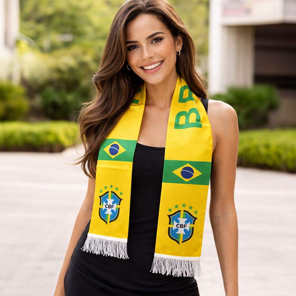 Brazil National Team World Cup Soccer Fan Fringe Scarf - Madeline Love - Flyclothing LLC