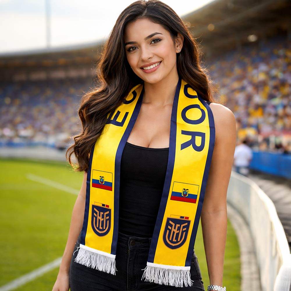Ecuador National Team World Cup Soccer Fan Fringe Scarf - Madeline Love - Flyclothing LLC