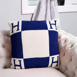 H Initial Monogram Patterned Cushion Cover / Pillow Case - Madeline Love - Flyclothing LLC