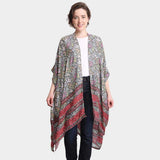 Flower Patterned Cover Up Kimono Poncho - Madeline Love - Flyclothing LLC