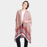 Flower Patterned Cover Up Kimono Poncho - Madeline Love - Flyclothing LLC