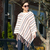 Stripe Patterned Poncho - Madeline Love - Flyclothing LLC