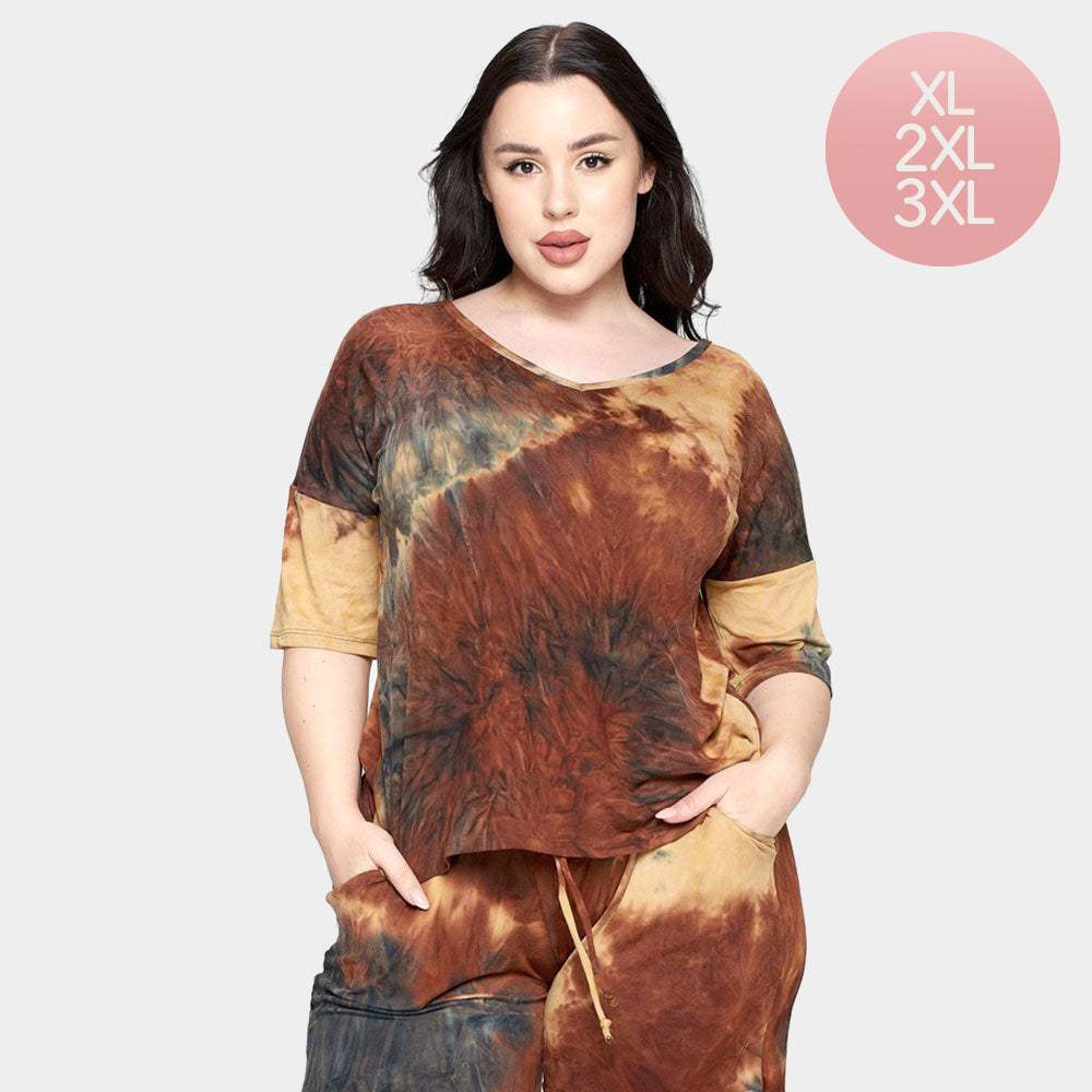 Tie Dye Print Dropped Shoulder T-Shirts - Madeline Love - Flyclothing LLC