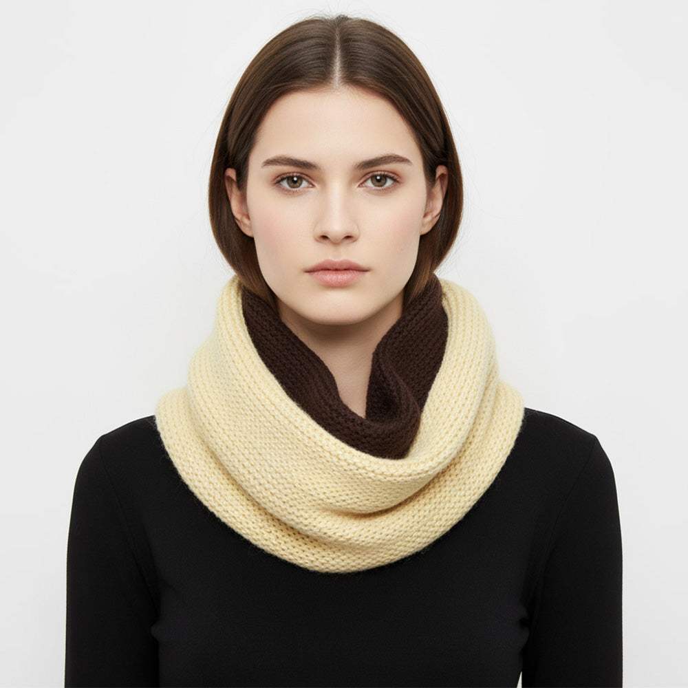 Two Tone Chunky Knit Infinity Scarf - Madeline Love - Flyclothing LLC