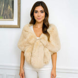 Faux Fur Shawl Wrap Poncho - Madeline Love - Flyclothing LLC
