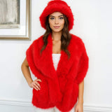 Faux Fur Shawl Wrap Poncho - Madeline Love - Flyclothing LLC