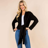Asymmetrical Open Front Solid Cardigan - Madeline Love - Flyclothing LLC